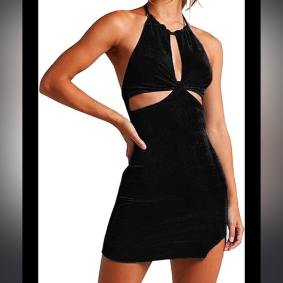 Mable Cut Out Halter Mini Dress - Picture 1 of 7